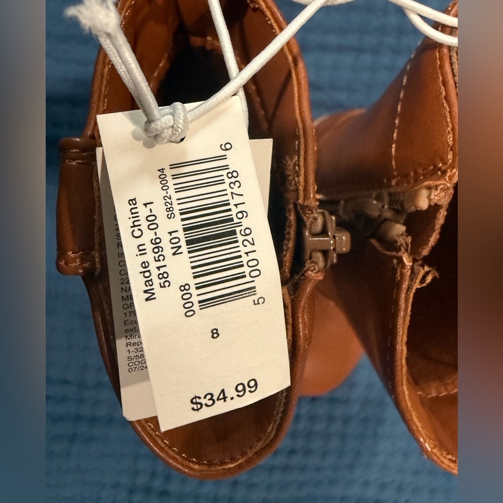 Toddler Girl Old Navy Brown Kids Boots size 8 NWT - Picture 4 of 6